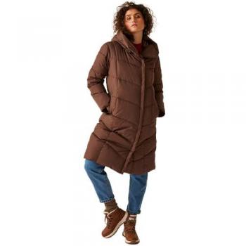 Regatta Women's Dark Brown Water-Repellent Quilted Parka Jacket Size 14