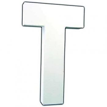 Décopatch AC719C - Un support en papier blanc mâché 3x12,5x20,5 cm, Lettre T