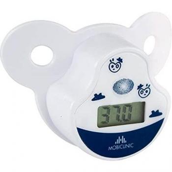 Mobiclinic, Termómetro digital con forma de chupete, Marca Española, Chupete para bebé, Termómetro infantil, Suave, Pantalla LCD, Preciso, Estuche incluido