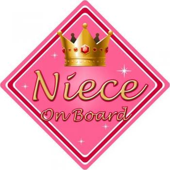 Non Personalised niño/bebé a bordo coche señal ~ sobrina on board ~ rosa