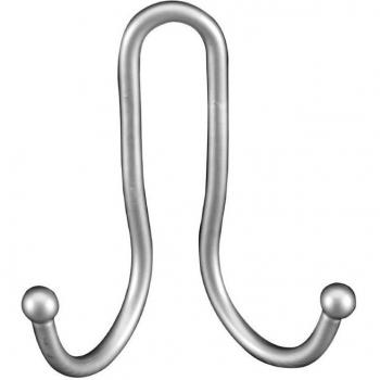 Metaltex 404802 Gancho Doble, Metal, Gris Metalizado