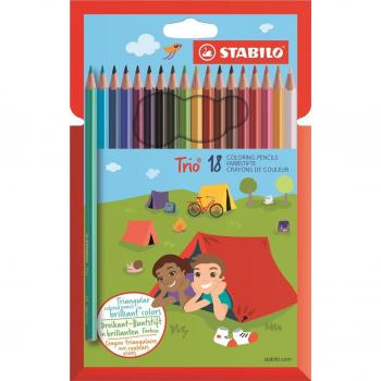 Estuche de 18 Lápices de Colores Triangulares STABILO Trio