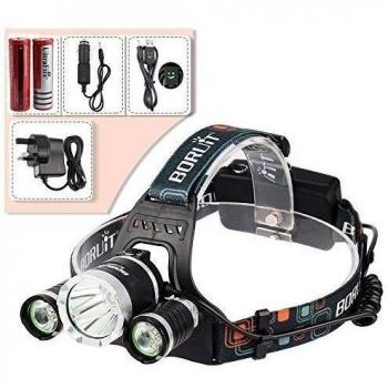 ALED LIGHT® 5000 Lumen del CREE XM-L XML T6 LED de 3 x Faro de luz la cabeza del faro lámpara de la linterna + 2 x 18650 batería + 1 x cargador de CA + 1 x Cargador de coche para deportes al aire libre que acampa yendo de pesca lago