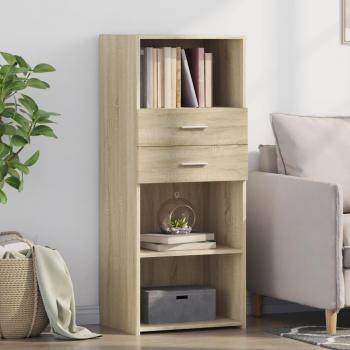 Aparador alto de madera de ingeniería roble Sonoma 50x42,5x124 cm Marrón