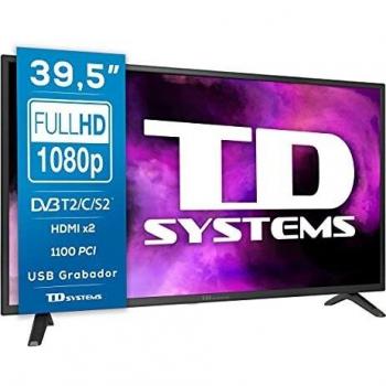 TD Systems K40DLJ12F - Televisores 39,5 Pulgadas Full HD 2X HDMI, USB, 1100 PCI Hz, Grabador Reproductor, DVB-T2/C/S2 Modo Hotel. Televisiones