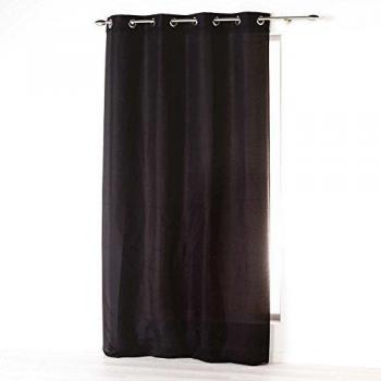 Cortina de Microfibra Absolu con 8 Ojetes - Color Negro - 140 x 260 cm