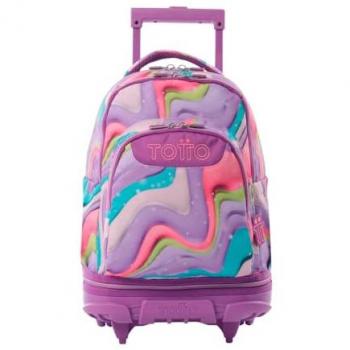 Mochila Escolar con Ruedas Desmontables TOTTO Tiza - Ferri, Capacidad 26 L, Mochila PC 15.4, Bolsillo Botella, Manija Telescópica, Espaldar Ergon