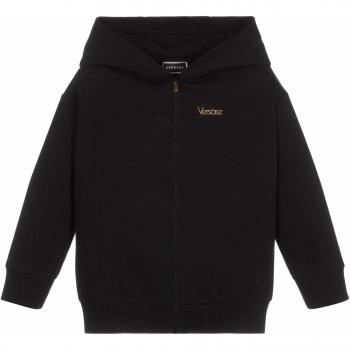 Versace Joven impresión de Logotipo inverso Hoodie Black 10 Years
