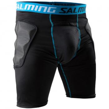 Salming Protech Goalie Pantalones de balonmano para hombre, color negro/azul, tamaño M