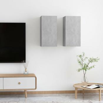 Mueble para TV vidaXL 2 uds de madera contrachapada gris hormigón 30,5x30x60 cm