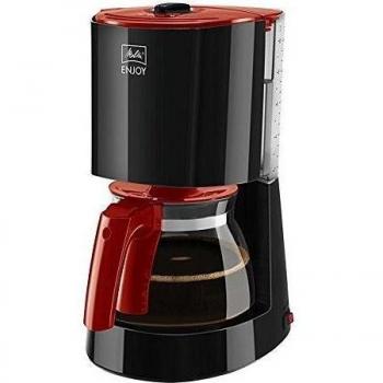 Cafetera de Filtro Independiente Melitta 1017-09, Negro/Rojo, Jarra de Vidrio, Capacidad para 10 Tazas, 1000W