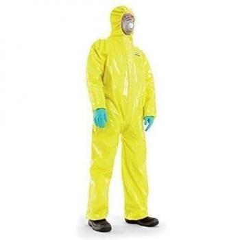 'Líquido Dichter infektions Traje de protección Talla M Honeywell SPACEL con guantes integrados y füsslingen, Cat III tipo 3, 4, 5 y 6 – Con Inscripciones Letra B