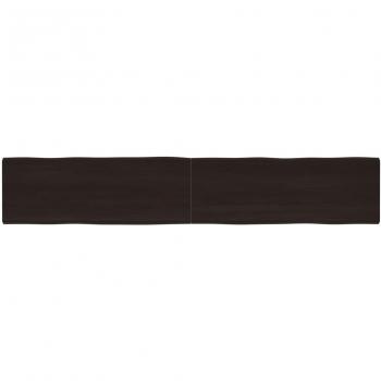 Tablero de mesa vidaXL de madera tratada con borde vivo en color marrón, dimensiones 220x40x(2-4) cm