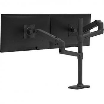 Ergotron LX Series LX Dual Stacking Arm de hasta 40 con poste alto, color negro mate