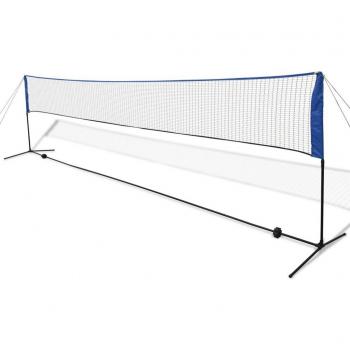 vidaXL Red de Bádminton con Volantes Bolsa Voleibol Entrenamiento Playa Exterior Aire Libre Terraza Piscina Practicar Universal 600 x 155 cm