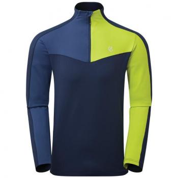 Dare 2B - Camiseta de manga larga Depose para hombre, poliéster, azul/lima, talla XS