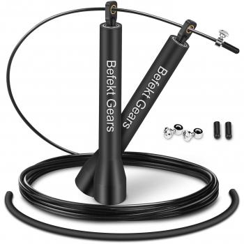 Befekt Gears Cuerda para Saltar, Comba de Crossfit Alta Velocidad y Ajustable Asa Antideslizante Ideal for Fitness, Entrenamiento de intervalo, Pérdida de Grasa-con Bolsa de Transporte