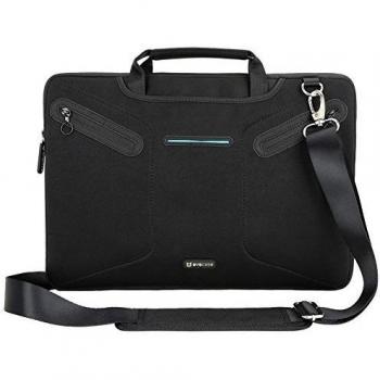 EveCase Maletín para Portátiles de 15-15.6 pulgadas, Funda para Acer Aspire E5-573G, con manijas y correa de hombro, Bolsillo con cremallera, Negro