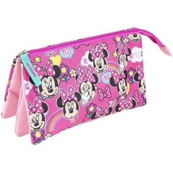 Estuche/portatodo Plano 3 Compartimentos Minnie Mouse - Cerdá