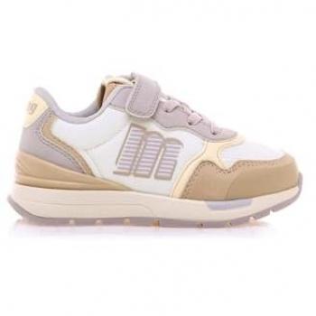 Zapatillas Deportivas Compactas para Niña MTNG - Blanco, Cierre con Cordones y Adherente, Puntera Redonda, Piso Grueso