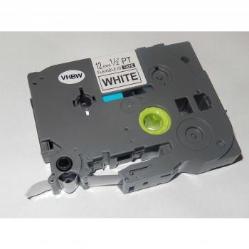 vhbw Casete de cinta cartucho 12mm blanco para Brother P-Touch 2030VP, 210, 2100, 2100VP, 210E, 2110, 220, 2200, 2210 por TZ-FX231, TZE-FX231