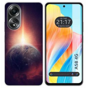 Funda de Silicona para Oppo A58 4G con Diseño de Tierra y Dibujos