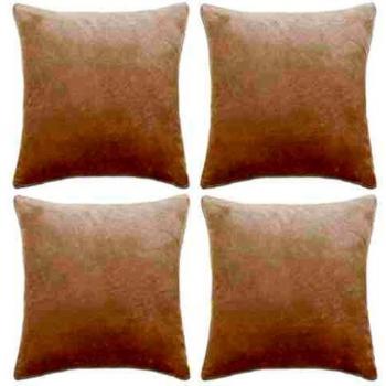 vidaXL 4x Fundas Cojínes Terciopelo 50x50cm Blanco Accesorios Hogar Decoración