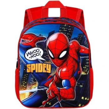 Mochila 3D pequeña Spiderman Mighty de Karactermania, dimensiones 11x26x31 cm, color rojo