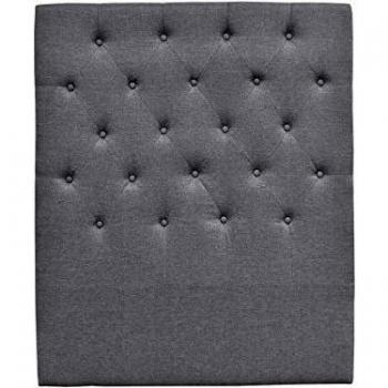 Habitat et Jardin Cabecero de Cama Acolchado 90 cm DÉCO en Tela - Gris