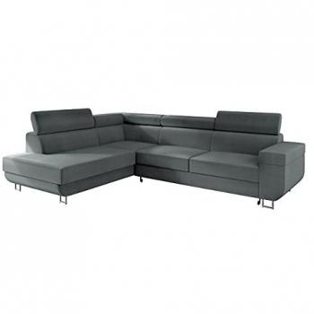 Sofá rinconero Comfivo 306 Manila 16 con función de descanso y caja de ropa de cama, 253x188x71cm