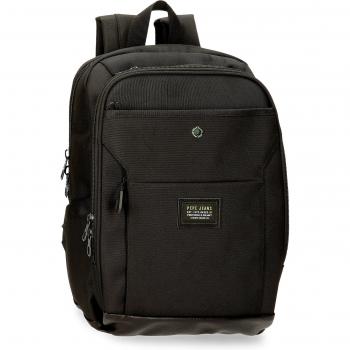 Mochila porta ordenador Pepe Jeans Leighton dos compartimentos negro