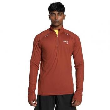 Puma Camiseta De Manga Larga Con Media Cremallera Cloudspun 52578163, Deportivo, Multideporte, Poliéster, Manga larga, Color rojo (XXL), Pull-Over