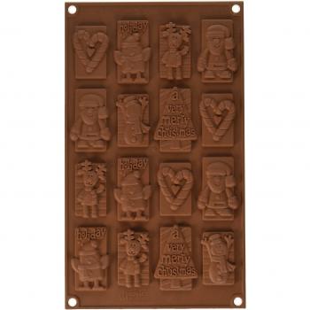 SF146 Molde de Silicona Xmas Choco Tags, Color marrón