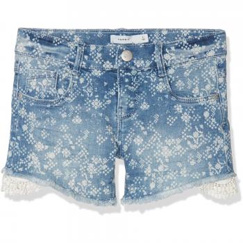 NAME IT Nkfsalli Dnmaselle 1057 Shorts, Pantalones Cortos para Niñas, Azul