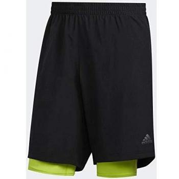 adidas Own The Run 2n1 Pantalones Cortos de Deporte, Hombre, Black/Semi Solar Slime, 2XL5