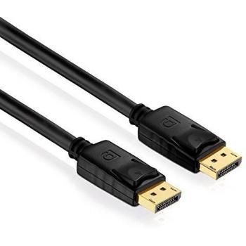 Cable DisplayPort macho a macho PureLink PI5000-010, color negro, con conectores chapados en oro de 24k y estándar VESA