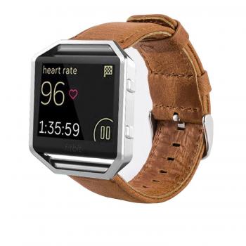 Pulseras de repuesto para Fitbit Blaze Smartwatch, MroTech, banda de cuero, Vintage Series Band Strap, [Sin marco],Correa de Repuesto para Fitbit Blaze Fitness