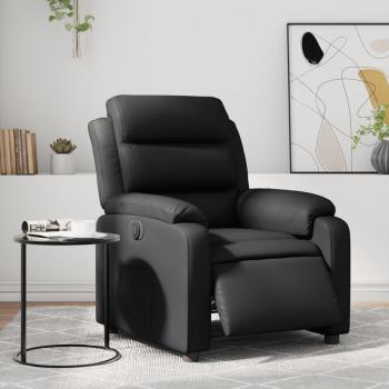 Silla reclinable eléctrica negra en cuero sintético Vidaxl