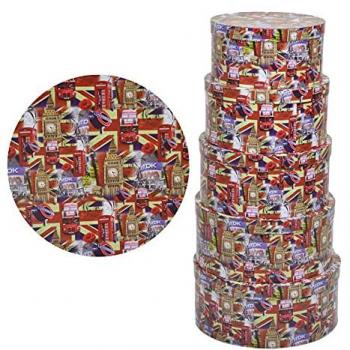 Caja de Cartón Redonda 1-5 Londres Ø40,5x17,8 cm