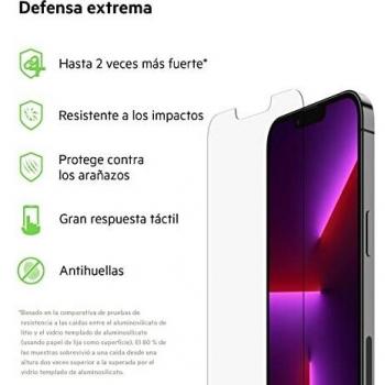 Belkin - Protector de pantalla UltraGlass para iPhone 13 mini con revestimiento antimicrobiano, instalación fácil sin burbujas con la bandeja guía incluida