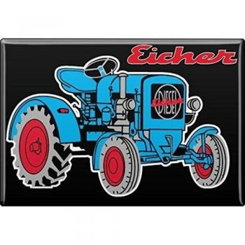 Botón Imán Heimat - Eicher Tractor azul - 36517 - Talla Aprox. 8cm x 5,5cm - Imán de sujeción imán de frigorífico Placa magnética imán