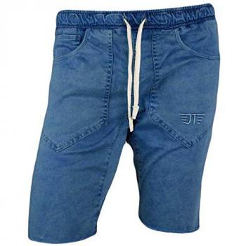 Shorts Deportivos Jeans Track Montes - Pantalones Cortos Cómodos para Hombre en Azul