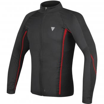 Dainese-D-CORE NO-WIND THERMO TEE LS, Negro/Rojo, Talla M