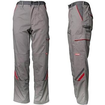 Planam 2321042 - Pantalones bund highline, tamaño 42, zinc/pizarra/rojo