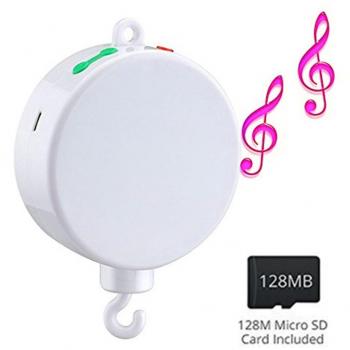 Oro Being parte Reloj Baby, Nueva versión mejorada de la Electricidad, pilas Música mobile con 128 MB Tarjeta de memoria Micro SD para su bebé Mobile, 12 melodías canción móvil caja de música, ampliable hasta 4 GB