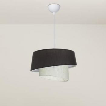 Lámpara Colgante Wigan Ø34 cm - Pantallas Anguladas Gris Oscuro/Blanco Estilo Moderno