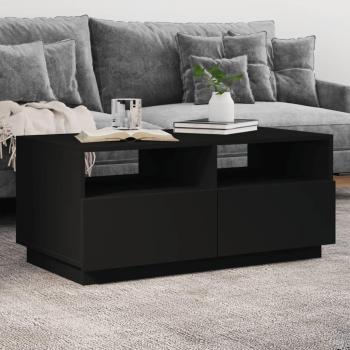 Mesa de centro con luces LED negro 90x49x40 cm