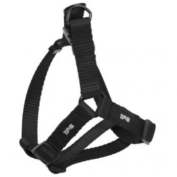 Petral de nylon liso para perros BULL Negro T-1 20-35 x 1,0 CM
