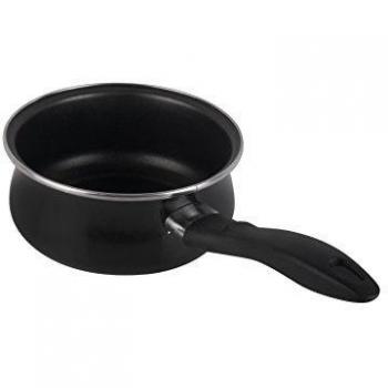 MAGEFESA Black - Cazo 14cm de Acero vitrificado Exterior Negro. Antiadherente bicapa Reforzado, Apto para Todo Tipo de cocinas, Especial inducción. 50% de Ahorro energético.