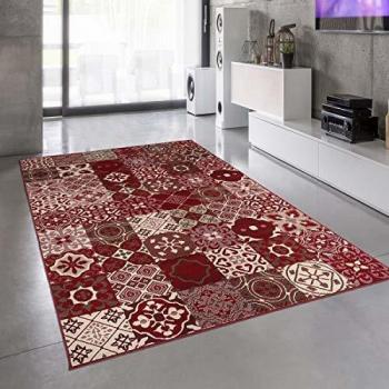 Alfombra moderna rectangular roja de polipropileno 160x225 cm - UN AMOUR DE TAPIS - BC FAIAN